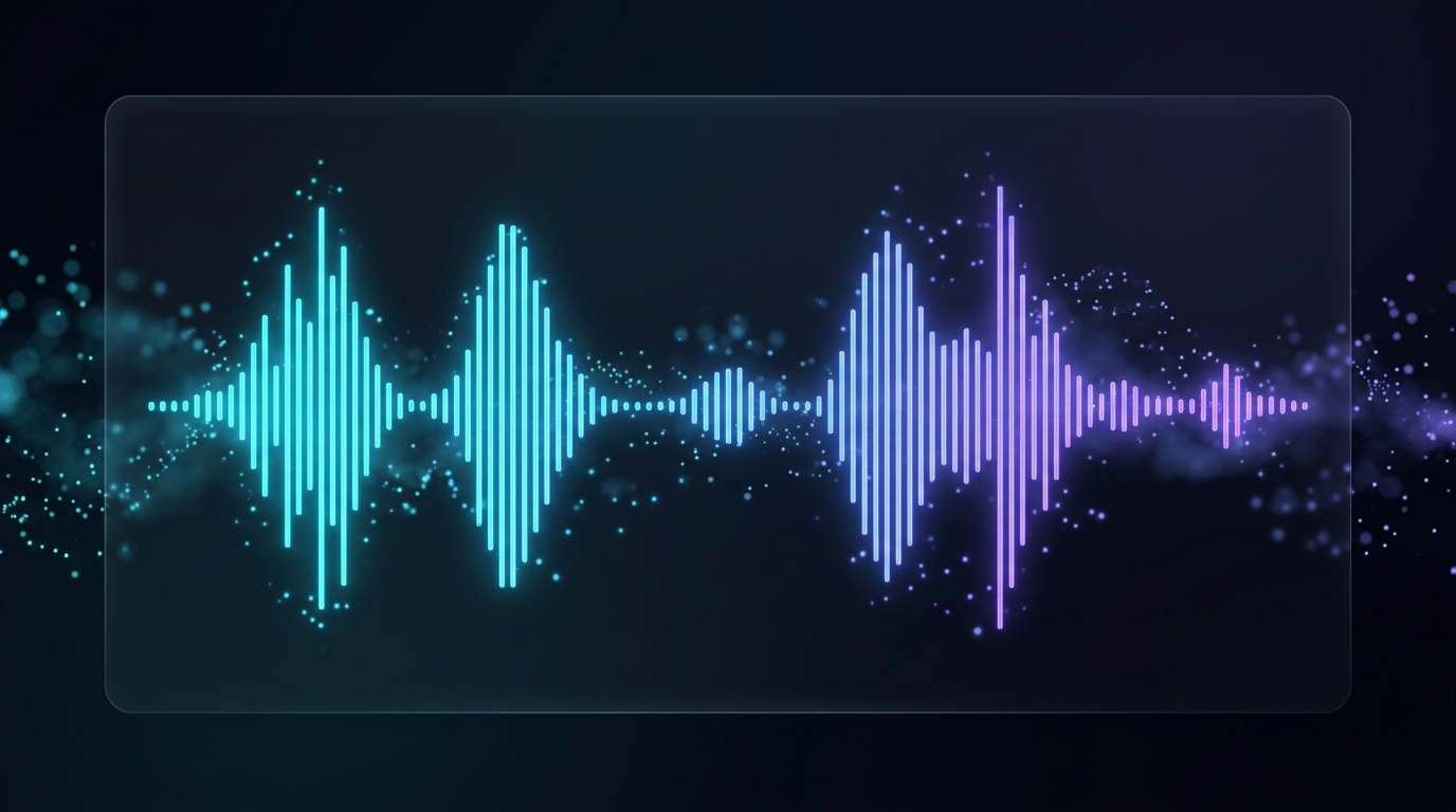 Voice waveform visualization showing natural language control