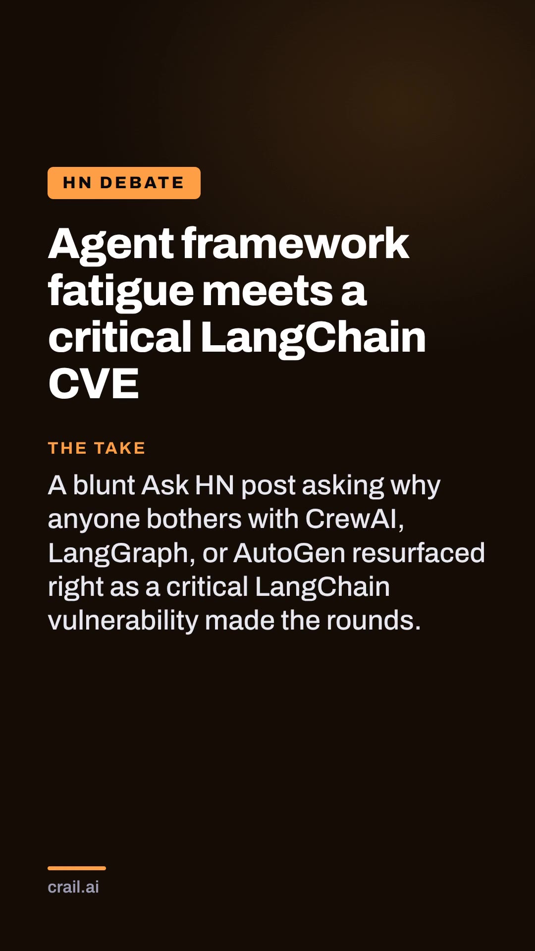 Agent framework fatigue is real — and LangChain's latest CVE didn't help