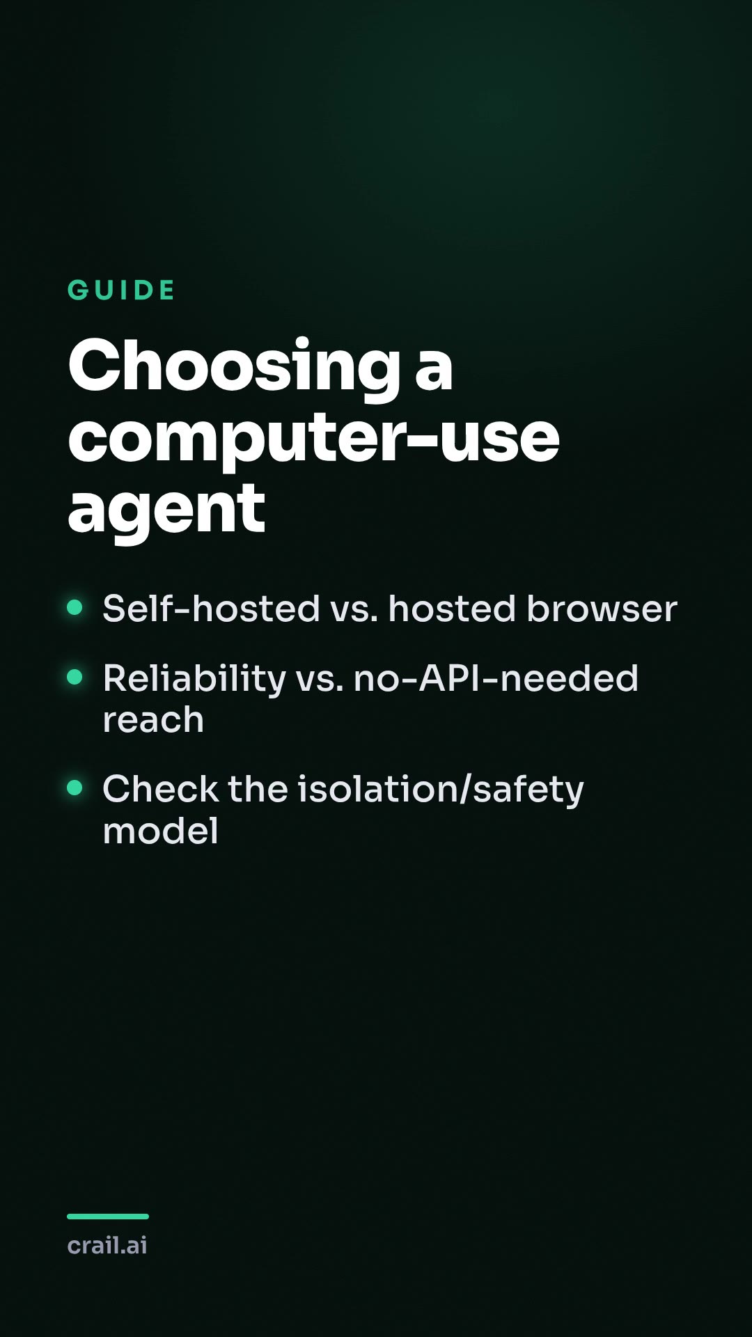 Choosing a computer-use agent