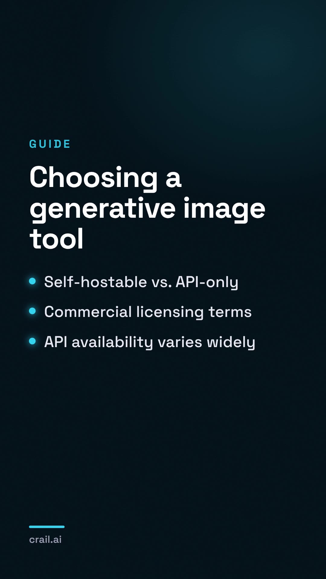 Choosing a generative image tool