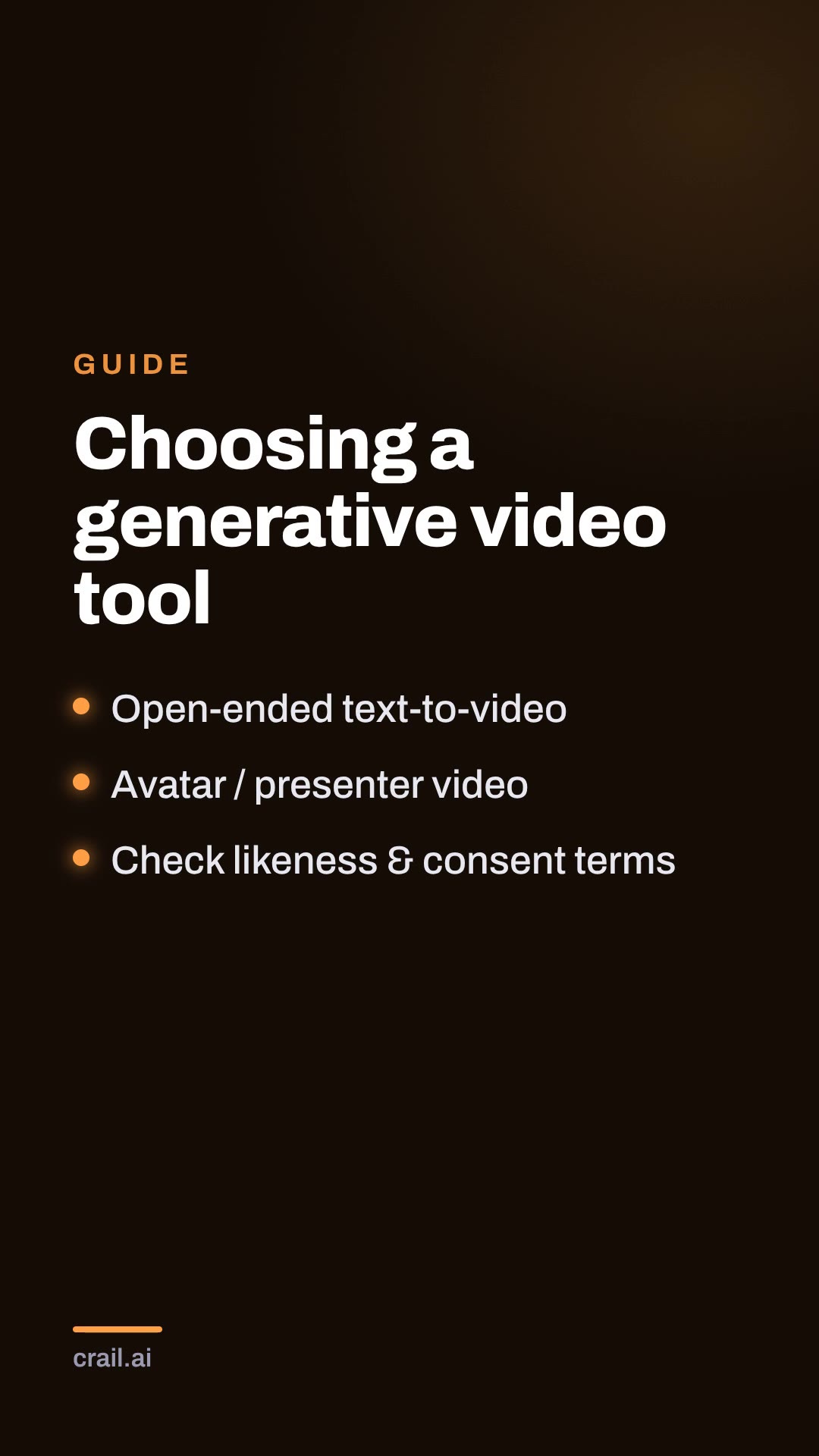 Choosing a generative video tool