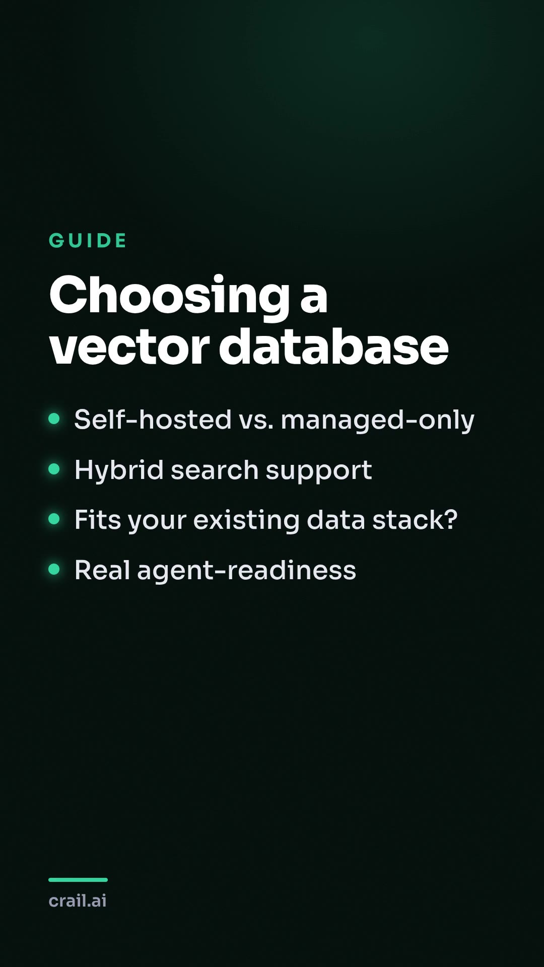 Choosing a vector database for RAG