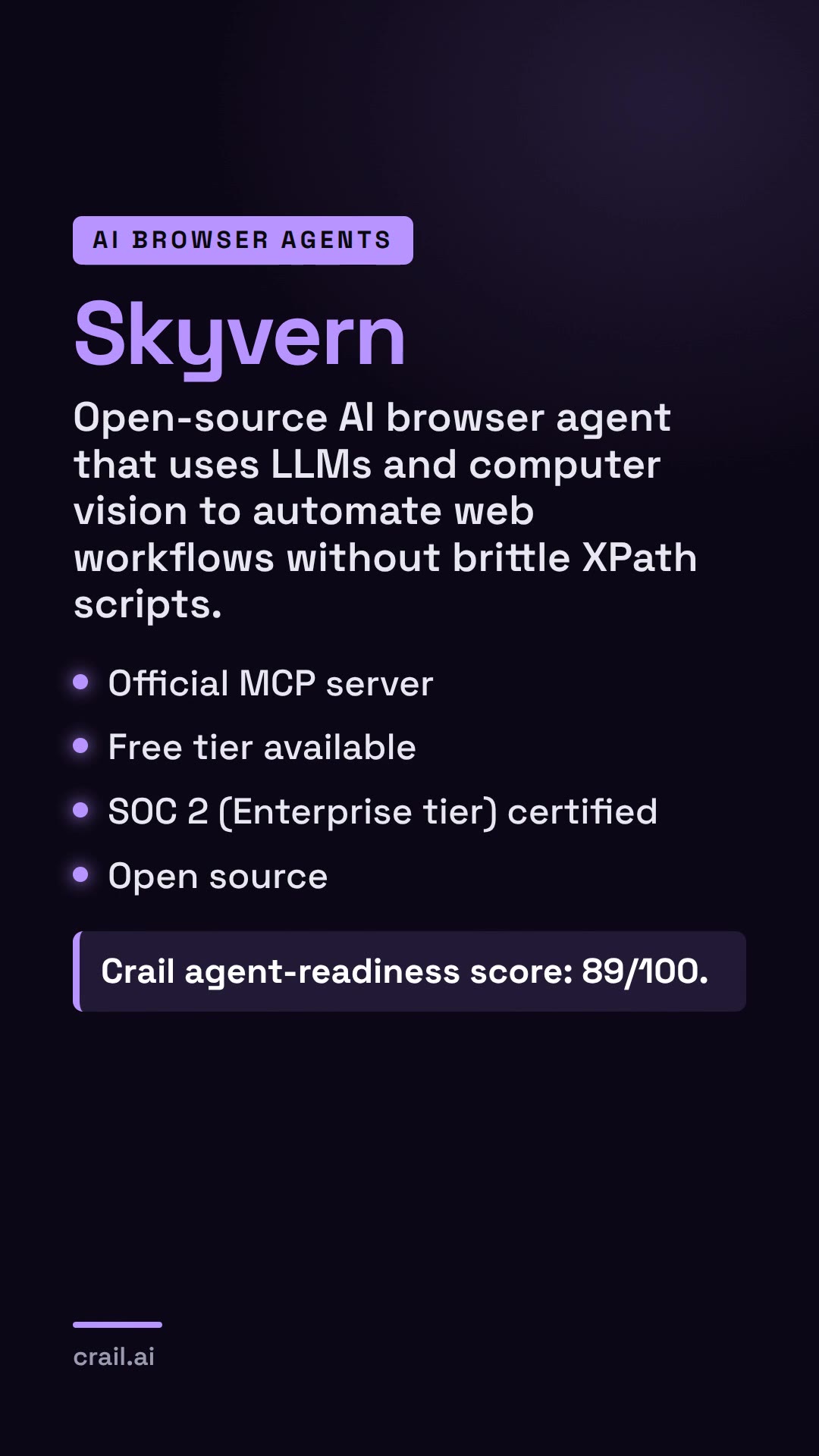 Skyvern agent-readiness spotlight